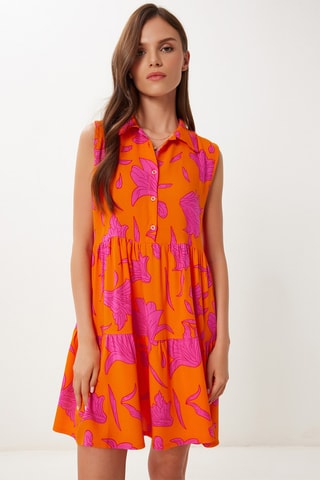 Vestido trapézio - Laranja