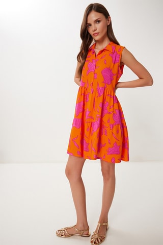 Vestido trapézio - Laranja