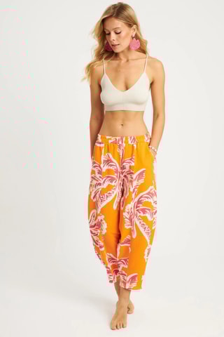 Calças em linho - Laranja