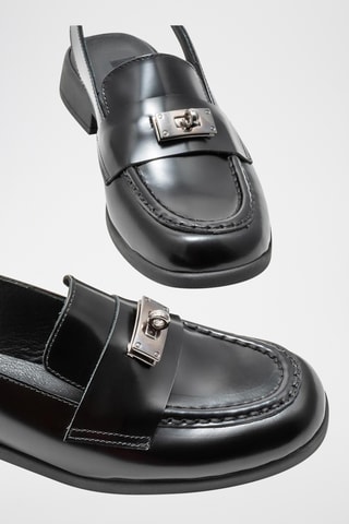 Mocassins de couro - Preto