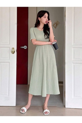 Vestido midi - Caqui