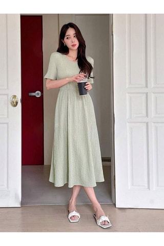 Vestido midi - Caqui