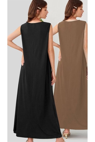 2 vestidos compridos - Preto e camel