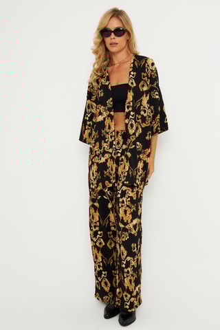 Casaco e calças cintura subida - Preto e dourado