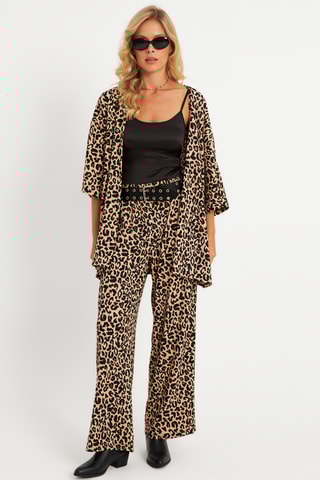 Casaco e calças cintura subida - Camel e preto