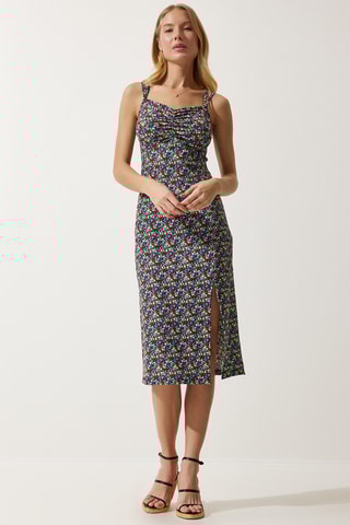 Vestido direito - Azul-marinho