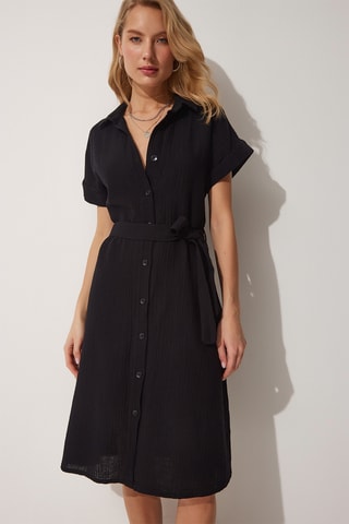 Vestido-camisa - Preto