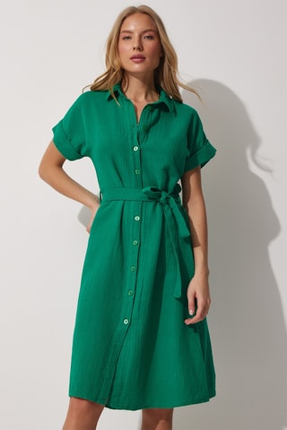Vestido-camisa - Verde