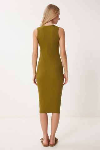 Vestido justo - Verde-azeitona