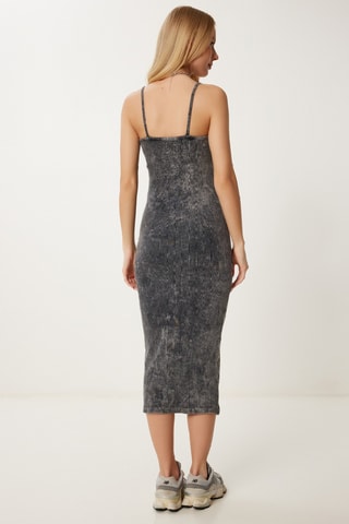 Vestido midi - Preto mesclado