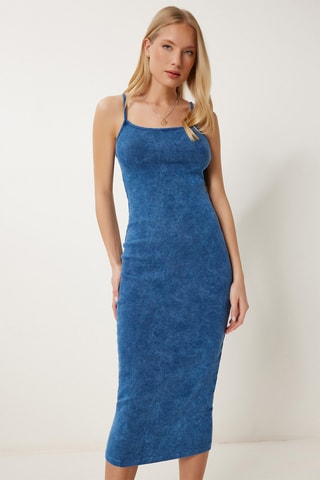 Vestido midi - Índigo mesclado