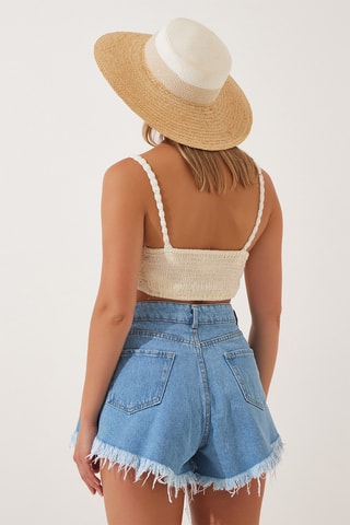 Calções de ganga - Azul