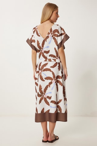 Vestido midi - Castanho-claro