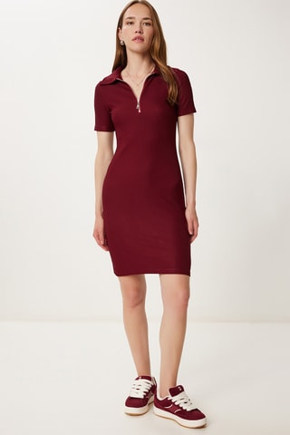 Vestido justo - Bordô