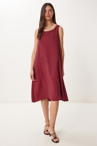 Vestido trapézio - Bordô