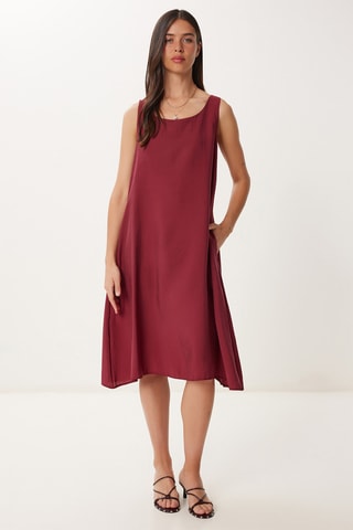 Vestido trapézio - Bordô