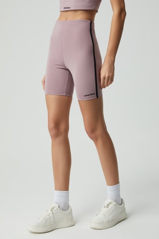 Calções ciclista cintura subida - Rosa-velho