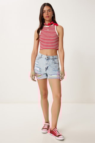 Calções de ganga - Azul