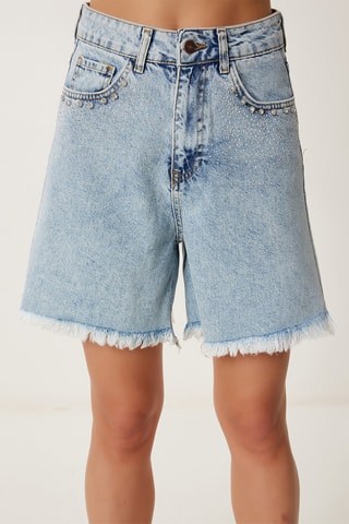 Calções de ganga - Azul