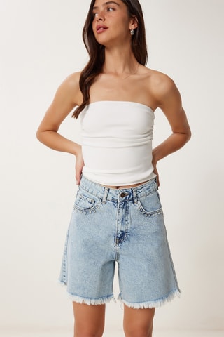 Calções de ganga - Azul