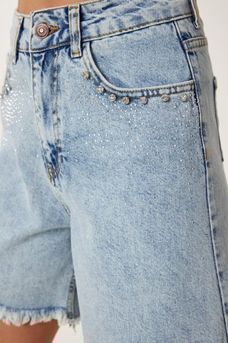 Calções de ganga - Azul