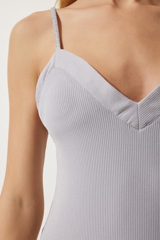 Vestido justo - Cinzento-claro