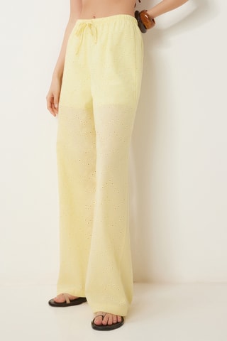 Calças wide legs - Amarelo