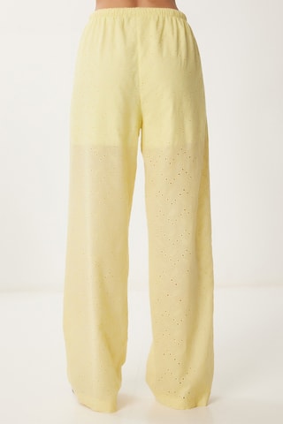 Calças wide legs - Amarelo