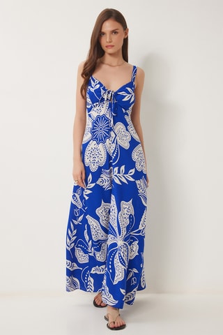 Vestido comprido - Azul-real