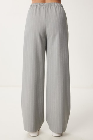 Calças wide legs - Cinzento-claro