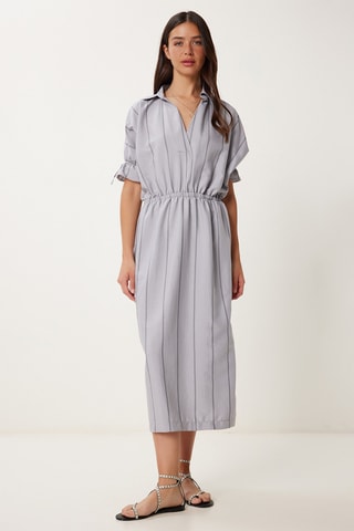 Vestido midi - Cinzento-claro