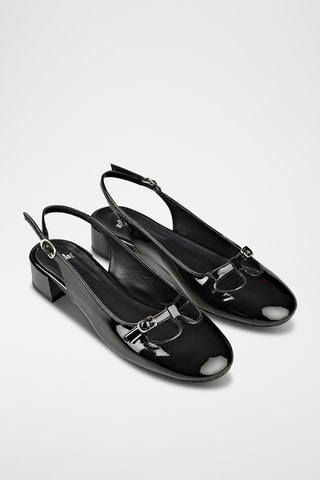 Salomés de salto envernizado - Preto