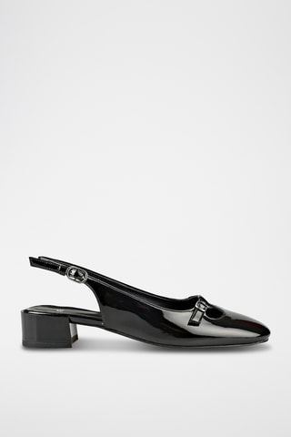 Salomés de salto envernizado - Preto