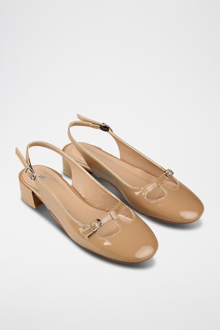 Salomés de salto envernizado - Castanho-claro