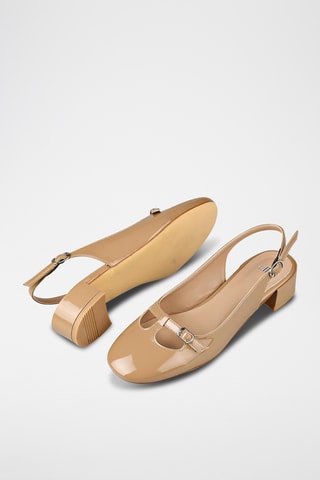 Salomés de salto envernizado - Castanho-claro