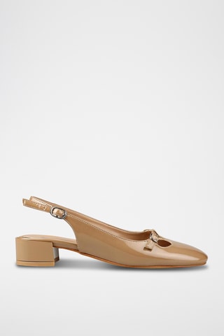 Salomés de salto envernizado - Castanho-claro