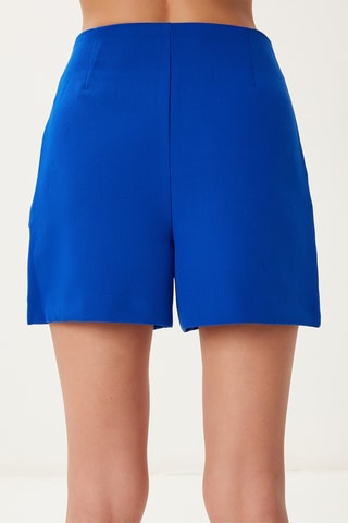 Calções de cintura subida - Azul-eléctrico