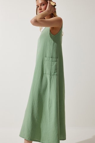 Vestido midi - Verde-claro