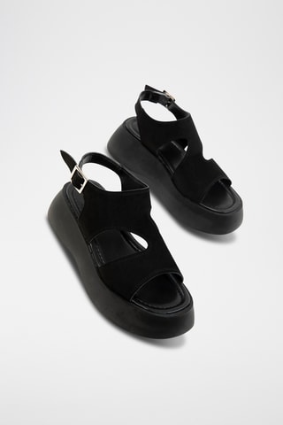 Sandálias com cunha - Preto