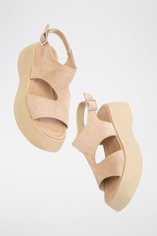 Sandálias com cunha - Bege