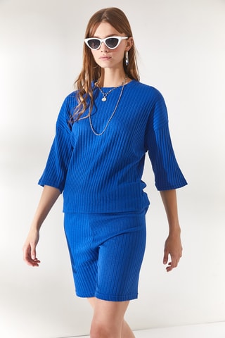 Top e calções - Azul-eléctrico