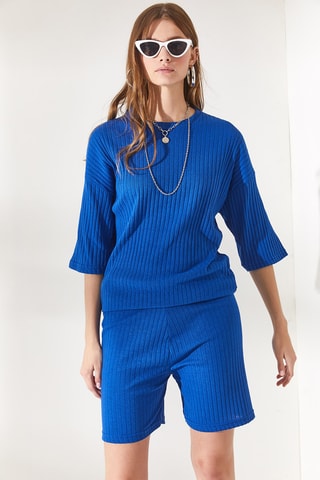 Top e calções - Azul-eléctrico