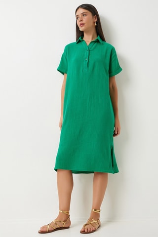 Vestido-polo - Verde-escuro