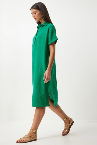 Vestido-polo - Verde-escuro