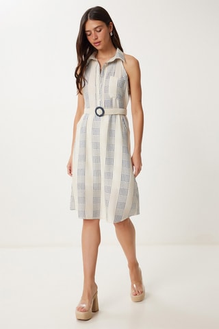 Vestido direito - Azul-marinho