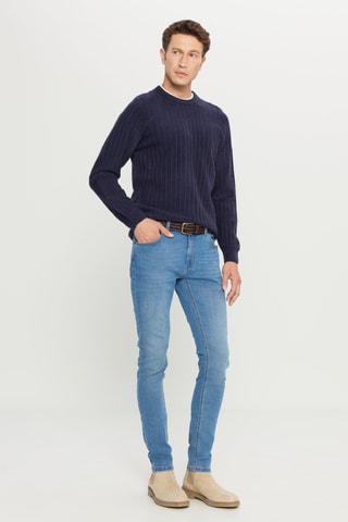 Calças de ganga slim - Azul-celeste