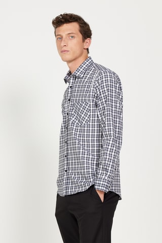 Camisa slim - Preto e branco