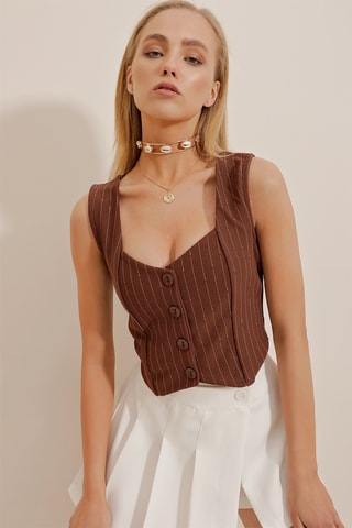 Colete de fato - Castanho-escuro