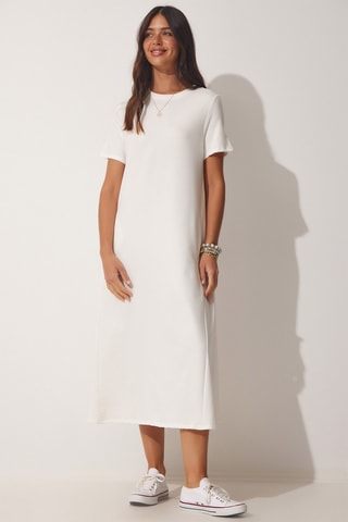 Vestido trapézio - Cru