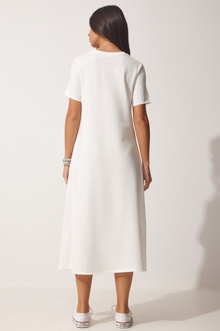 Vestido trapézio - Cru